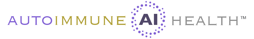 AutoimmuneAI Health logo: AUTOIMMUNE AI HEALTH wordmark with a dotted circular ring around the AI monogram
